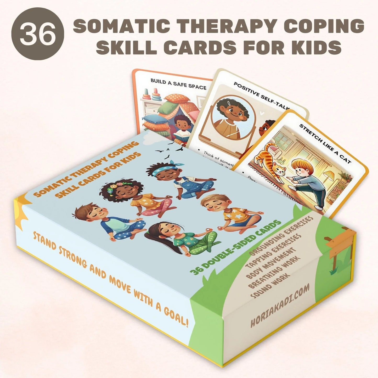 Somatic Therapy Coping Skill Cards for Kids - HoriaKadi