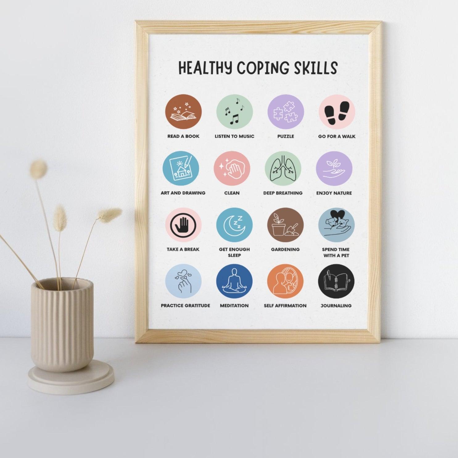 Healthy Coping Skills Poster Sign - HoriaKadi