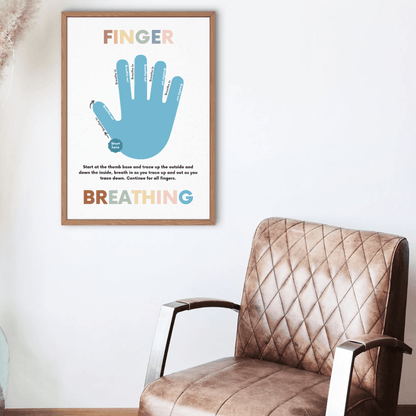 5 Finger Tracing Breathing Exercise Poster Sign - HoriaKadi