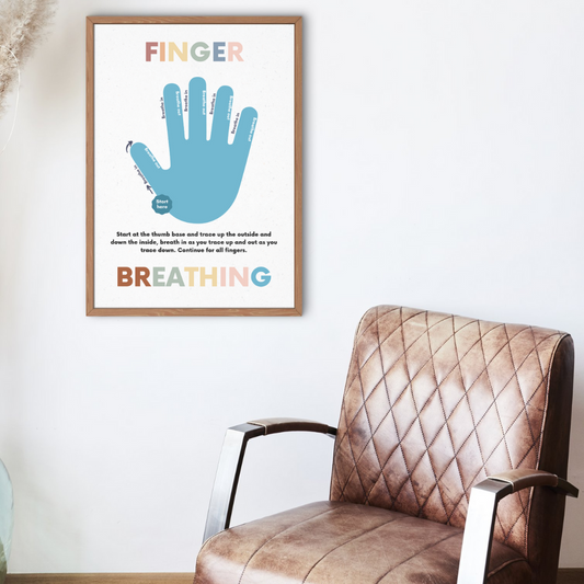 5 Finger Tracing Breathing Exercise Poster Sign